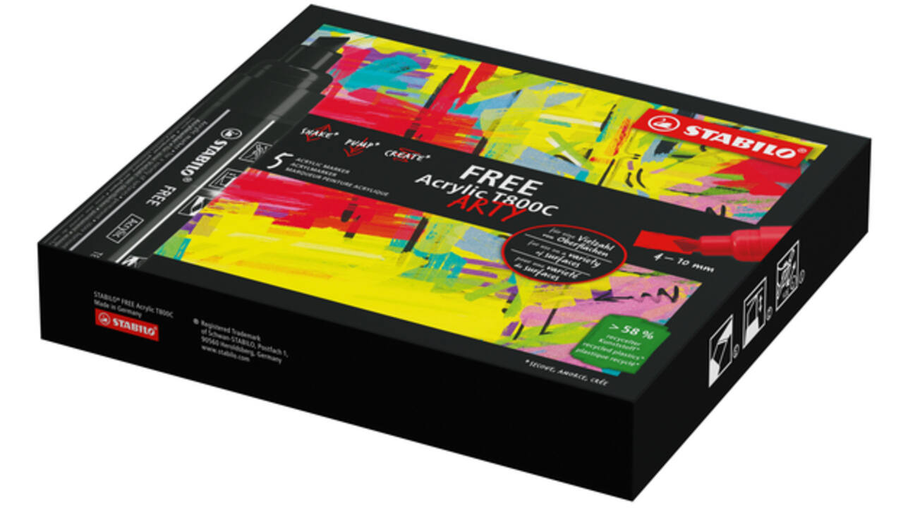 Acrylmarker STABILO Free Acrylic T800C karmijnrood
