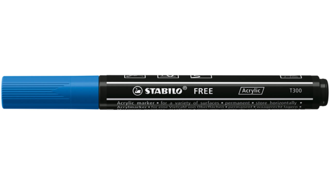 Acrylmarker STABILO Free Acrylic T300 donkerblauw