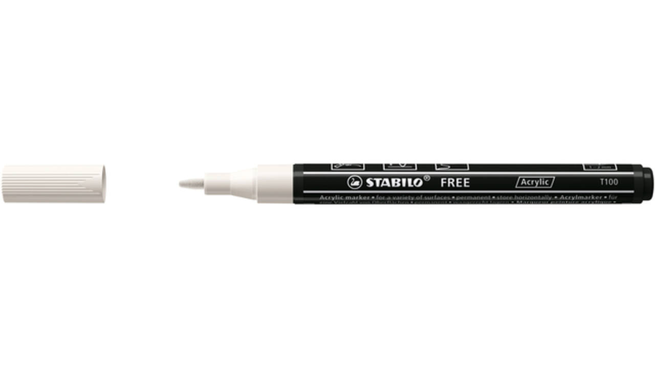 Acrylmarker STABILO Free Acrylic T100 wit