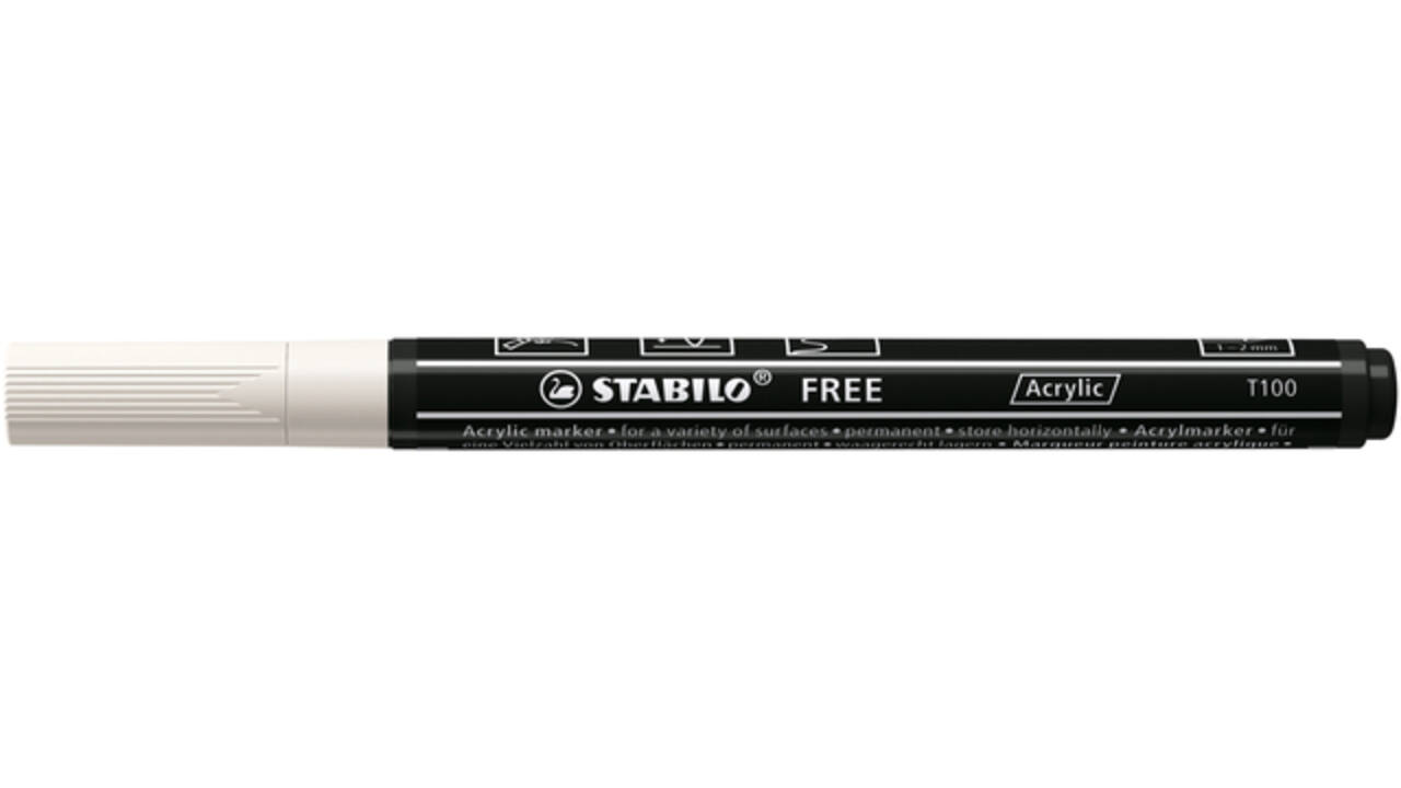 Acrylmarker STABILO Free Acrylic T100 wit