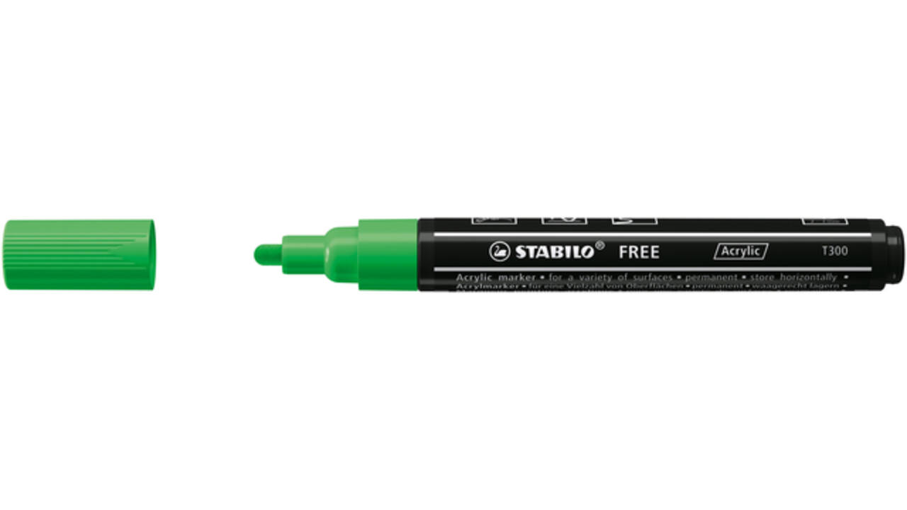Acrylmarker STABILO Free Acrylic T300 bladgroen