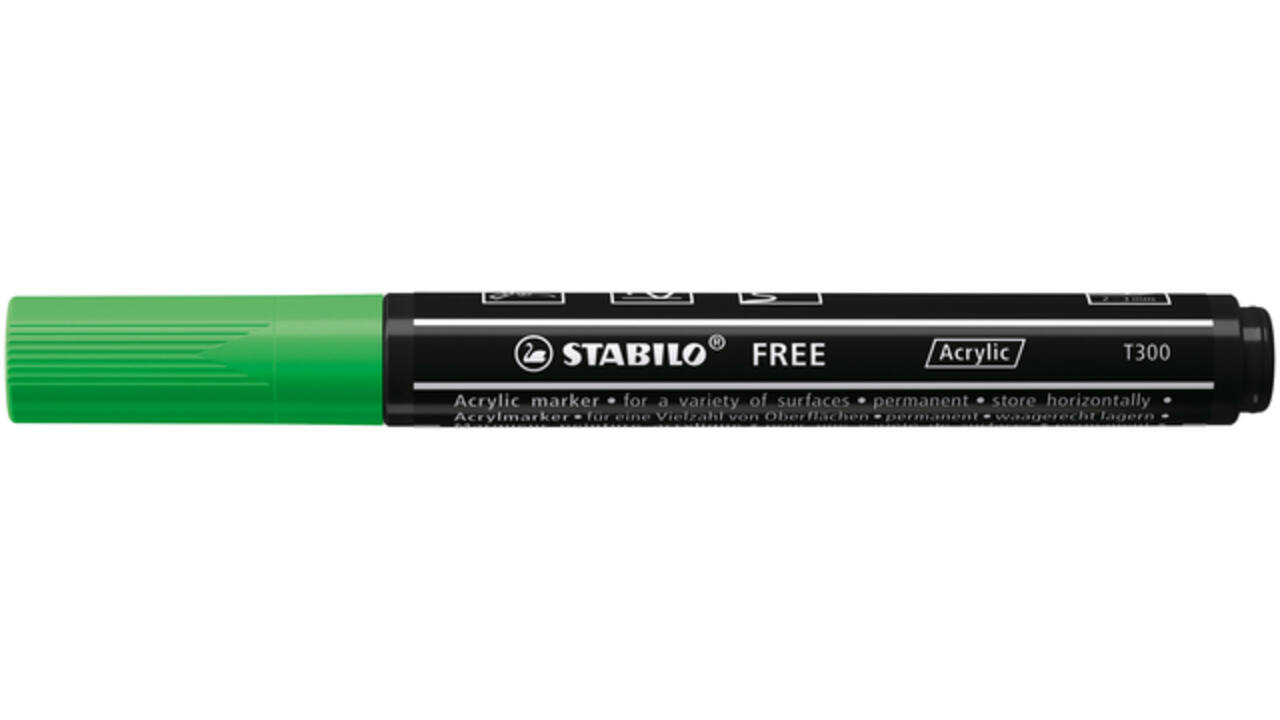 Acrylmarker STABILO Free Acrylic T300 bladgroen