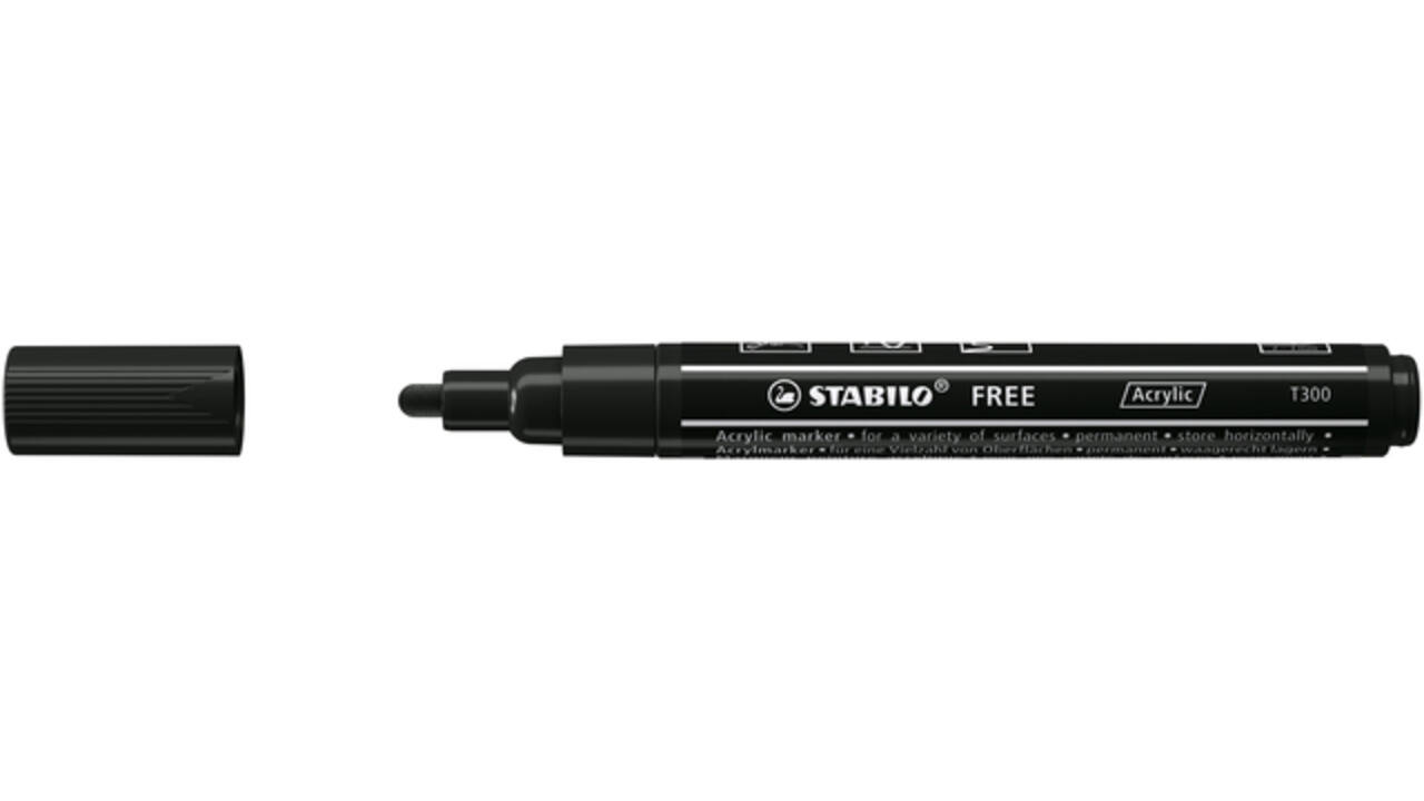 Acrylmarker STABILO Free Acrylic T300 zwart