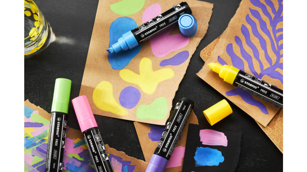 Acrylmarker STABILO Free Acrylic T800C Seaside assorti 5 stuks