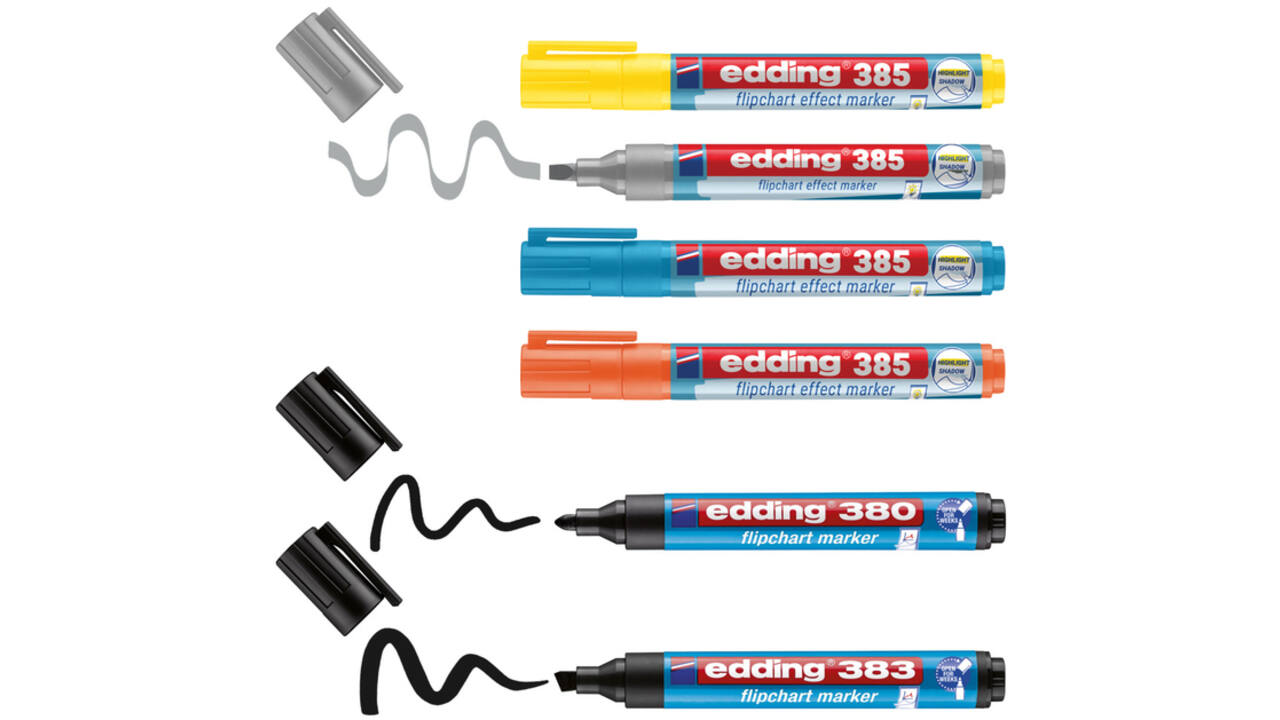 Viltstift edding 385 flipover incl 380 - 383 assorti 6 stuks