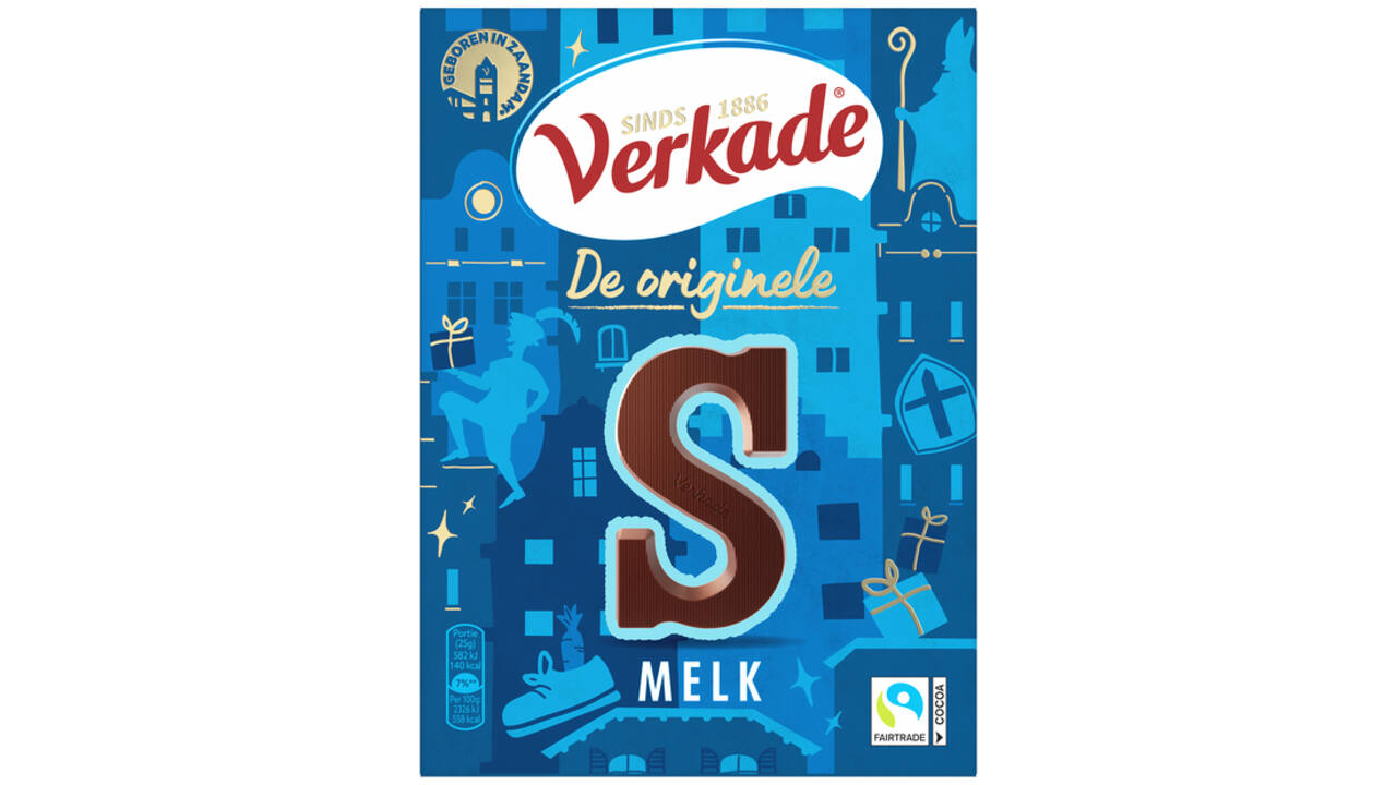 Chocoladeletter Verkade melk S 135 gram