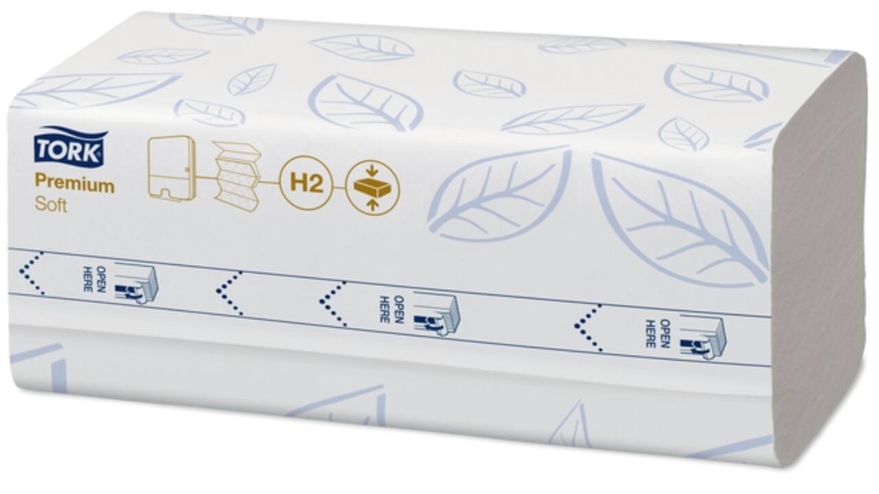Handdoek Tork H2 Xpress compressed Premium multifold 2-laags 212x320mm 12x170 vel wit 100888