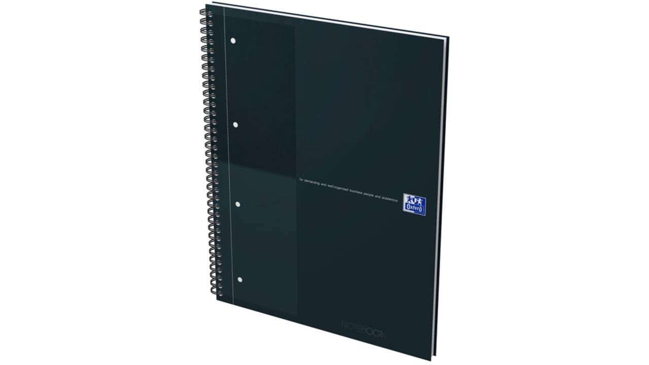 Spiraalblok Oxford International Notebook A4+ lijn zwart