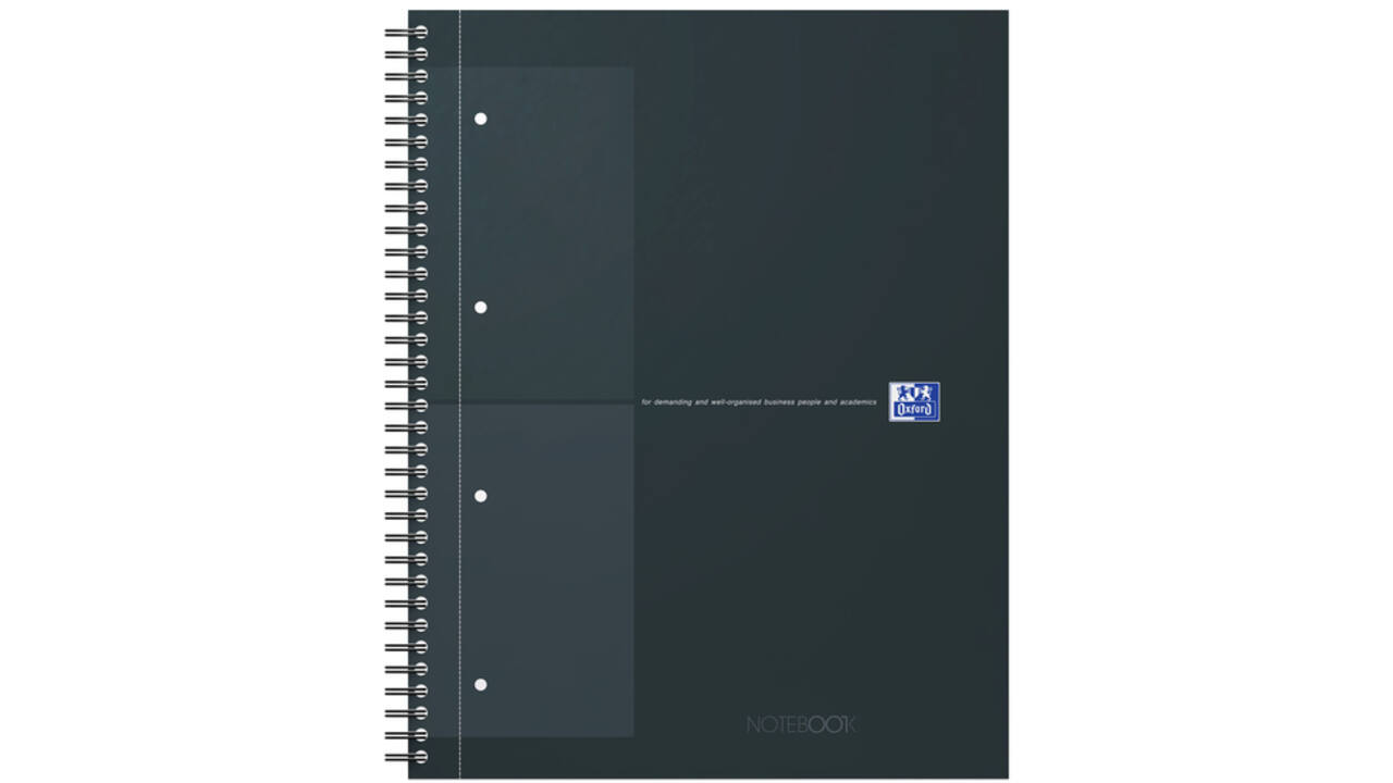 Spiraalblok Oxford International Notebook A4+ ruit 5X5mm zwart