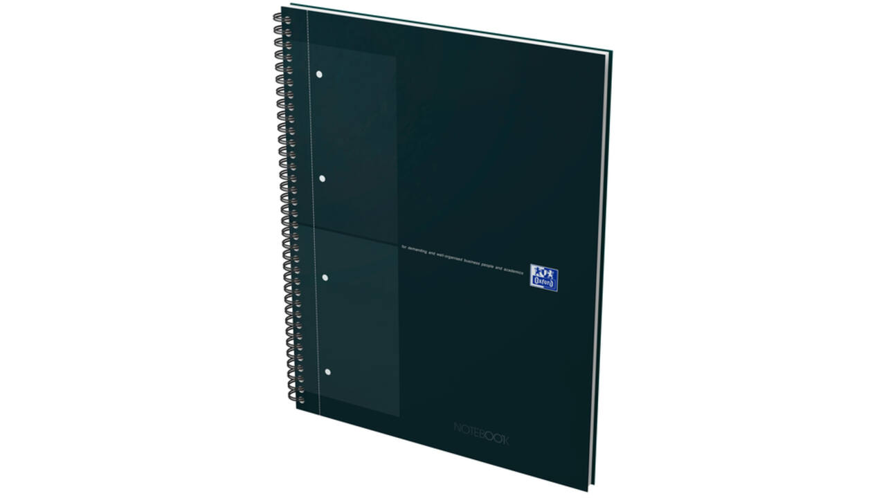 Spiraalblok Oxford International Notebook A4+ ruit 5X5mm zwart