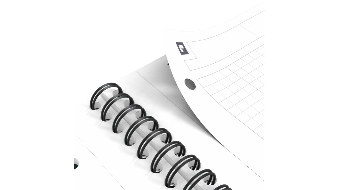 Spiraalblok Oxford International Notebook A4+ ruit 5X5mm zwart
