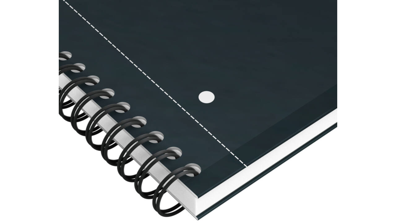 Spiraalblok Oxford International Notebook A4+ ruit 5X5mm zwart