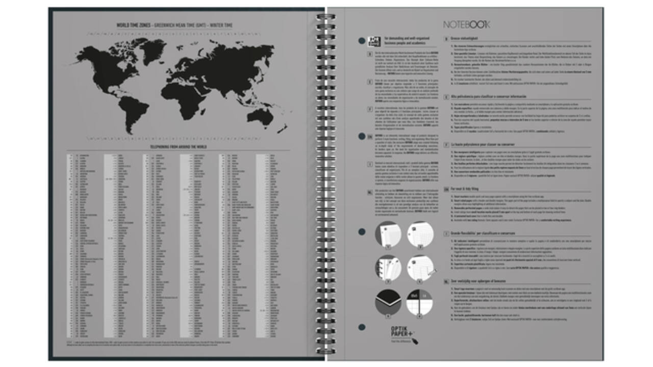 Spiraalblok Oxford International Notebook A4+ lijn petrol blauw