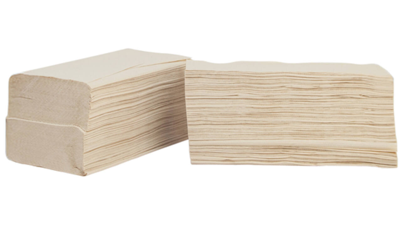 Handdoek The Good Roll bamboe z-vouw 2-laags 230x210mm 20x200 vel naturel