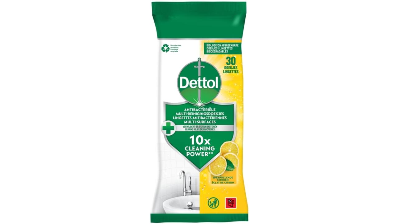 Reinigingsdoekjes Dettol antibacterieël Citrus 30 stuks