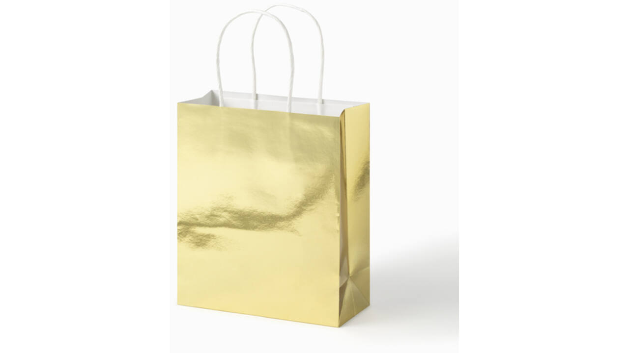 Cadeautas Folia goud kraft 18x21x8cm 7 stuks