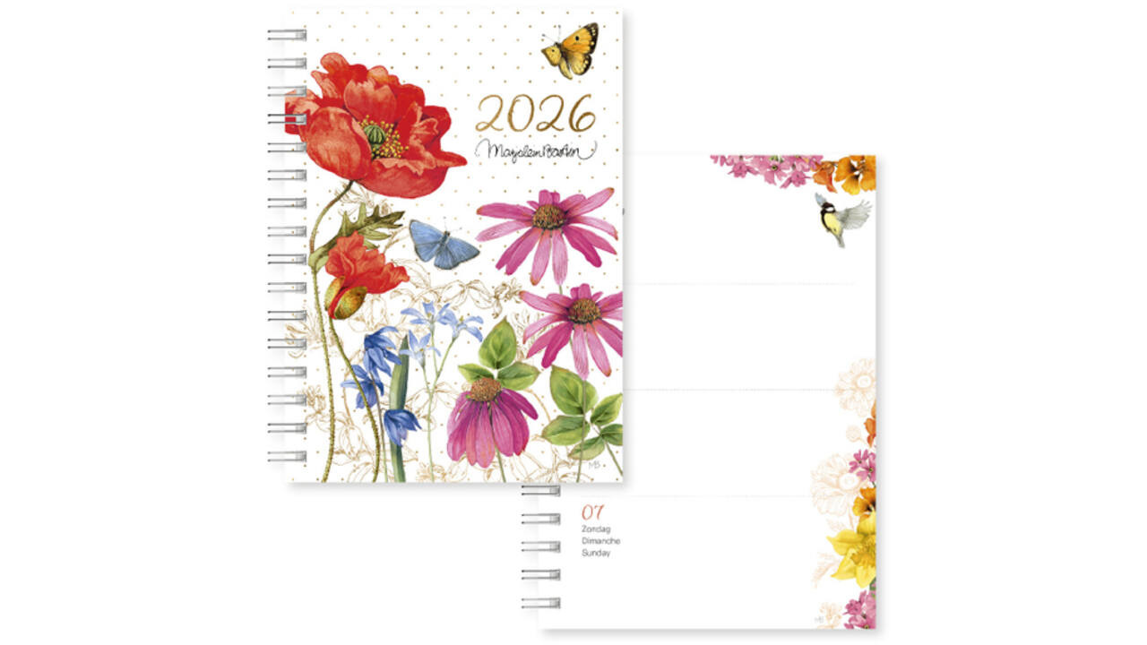 Agenda 2026 Marjolein Bastin bloemen 7dagen/2pagina's