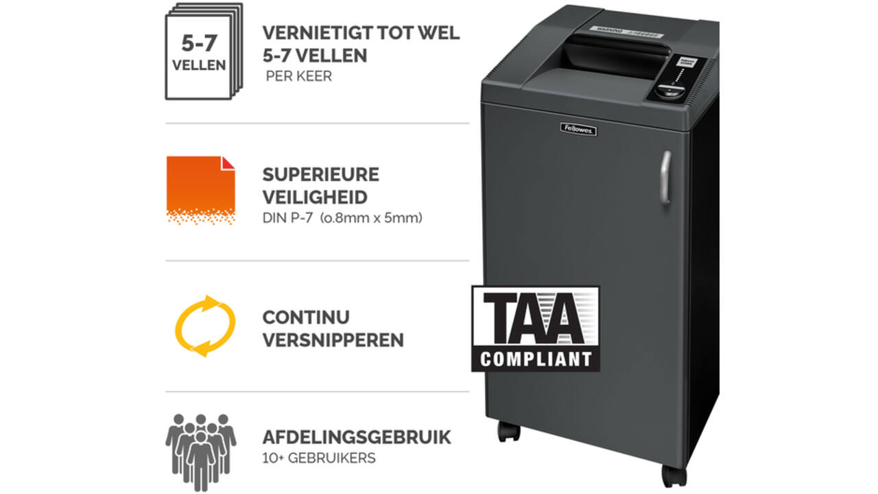 Papiervernietiger Fellowes Fortishred 3250HS snippers 0,8x5mm