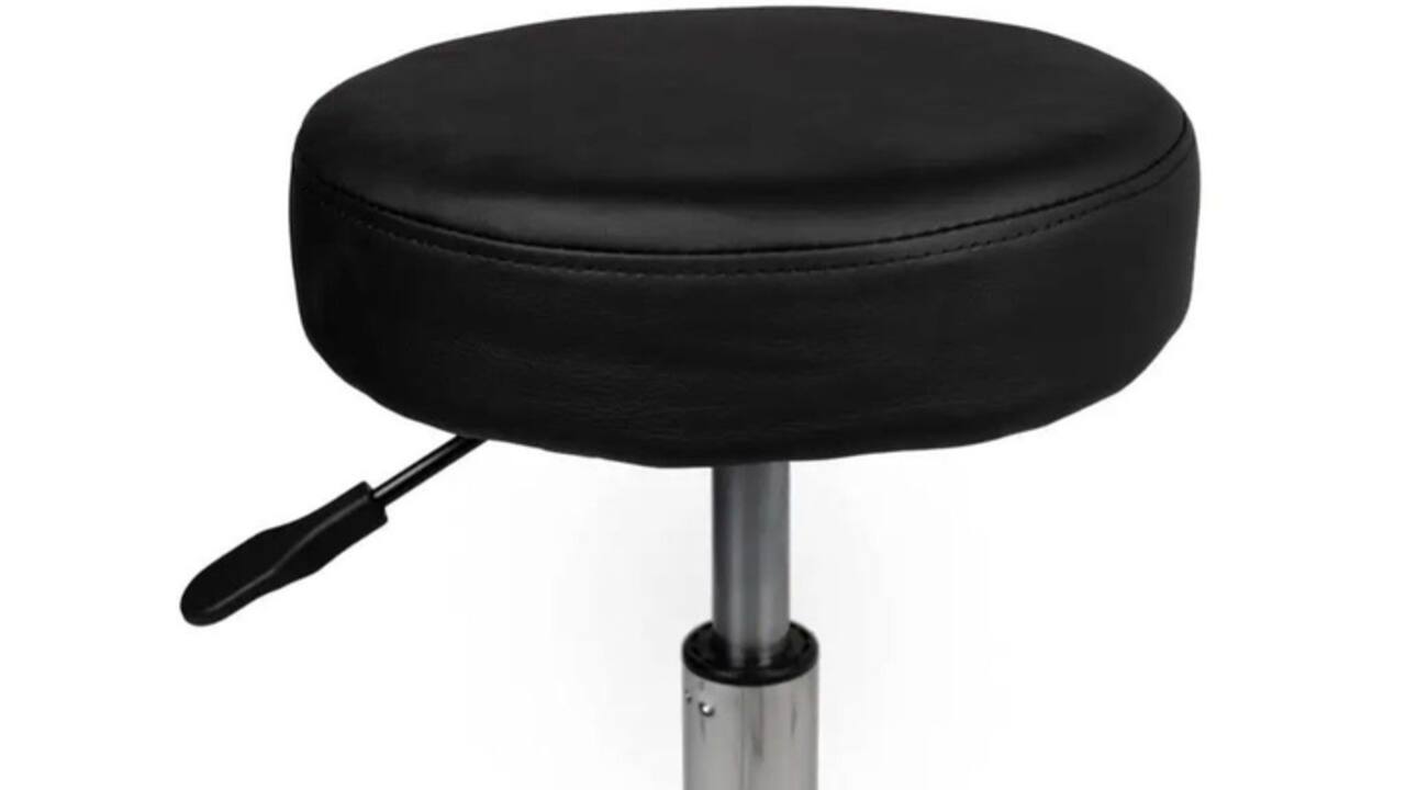 Tabouret kruk Office hoog met gasveer harde wielen zw