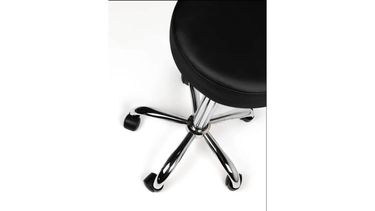 Tabouret kruk Office standaard met gasveer harde wielen zw