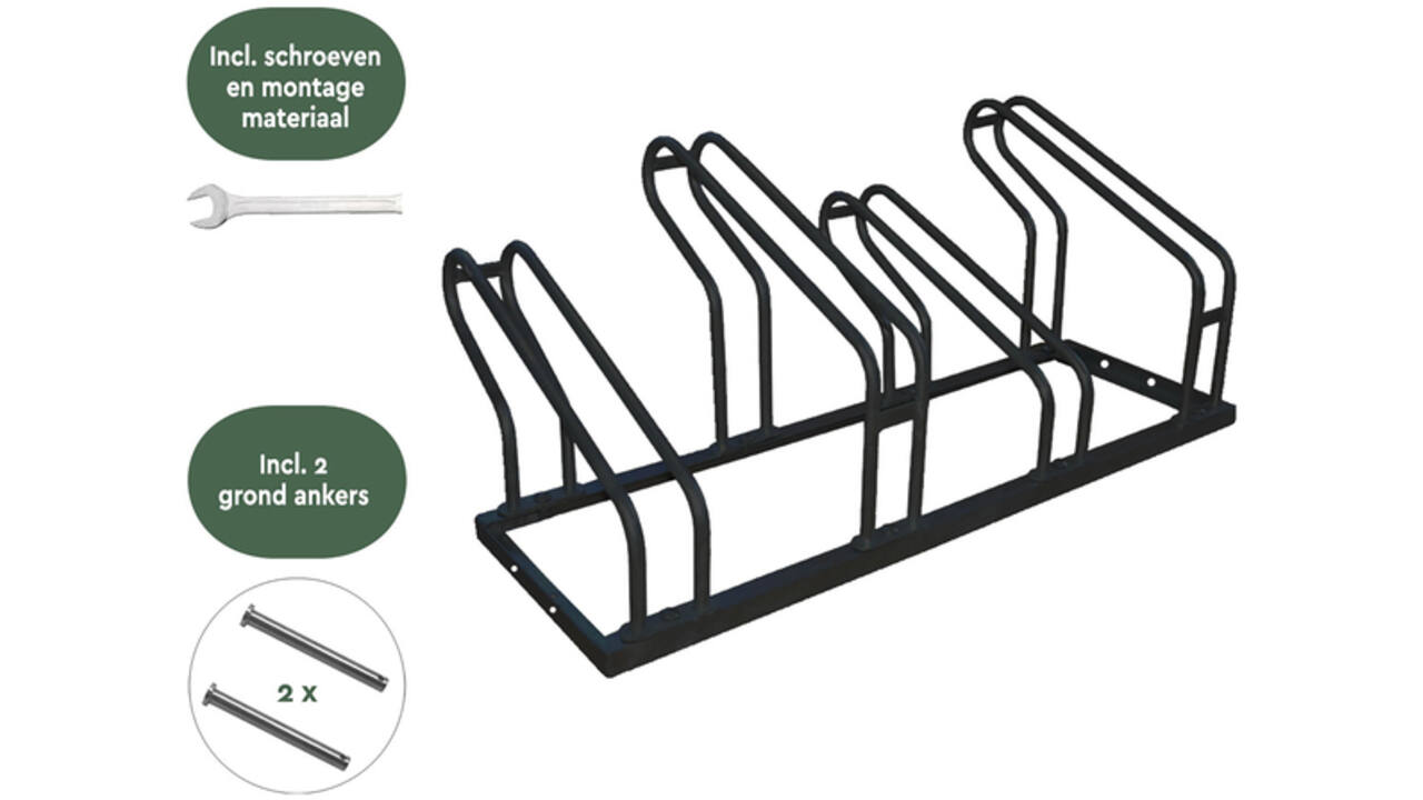 Fietsenrek BRASQ 4 fietsen BS400 zwart
