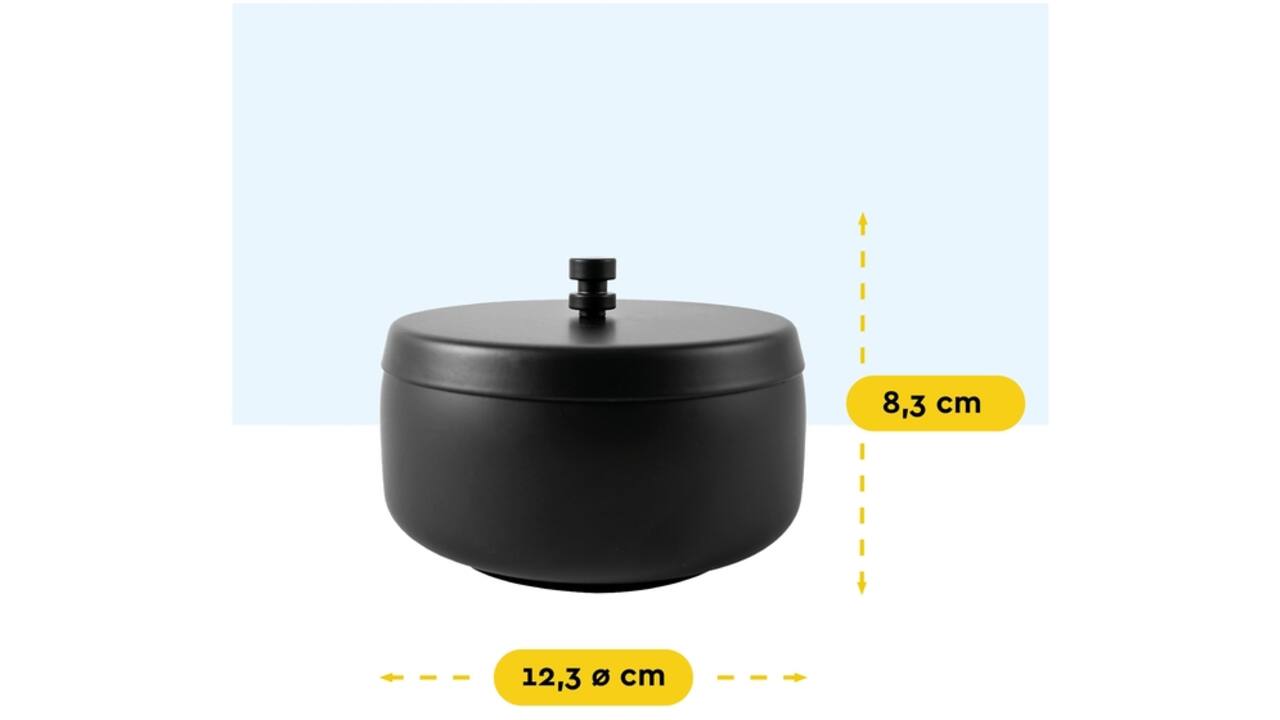 Asbak BRASQ tafelmodel 1 liter met deksel AT700 zwart