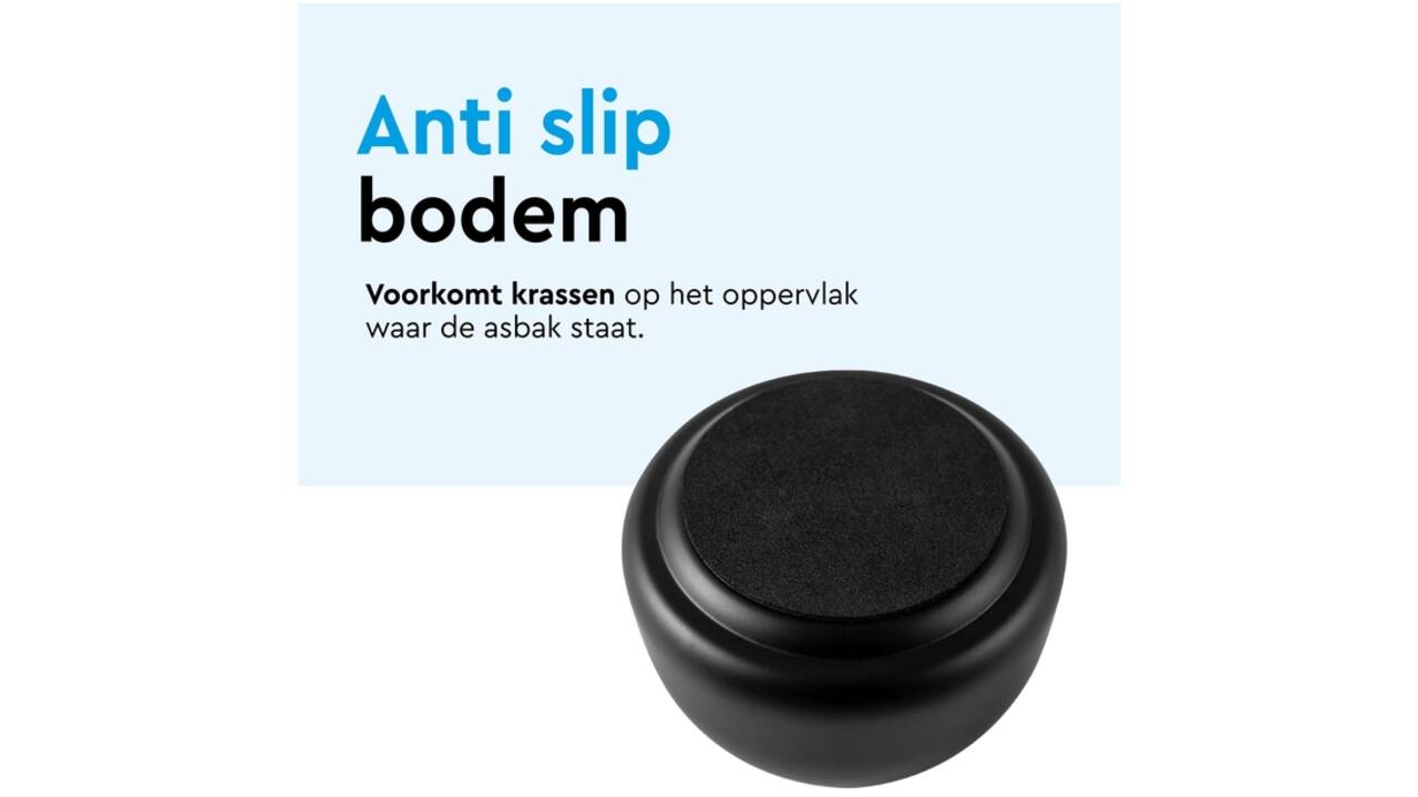 Asbak BRASQ tafelmodel 1 liter met deksel AT700 zwart