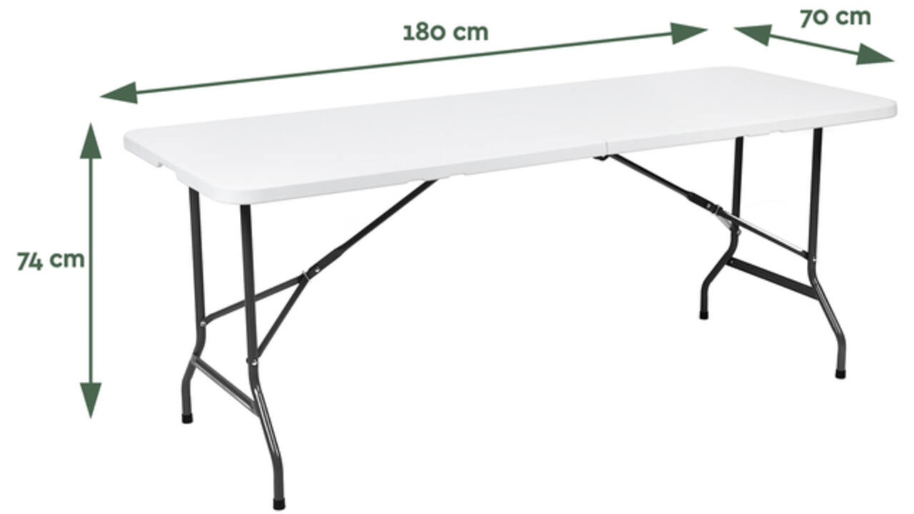 Vouwtafel BRASQ 180x70x74cm FT180 wit