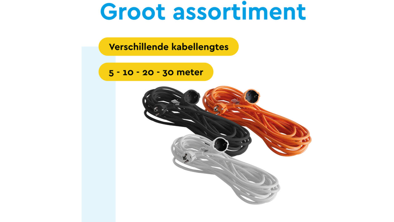 Verlengkabel BRASQ 30m oranje