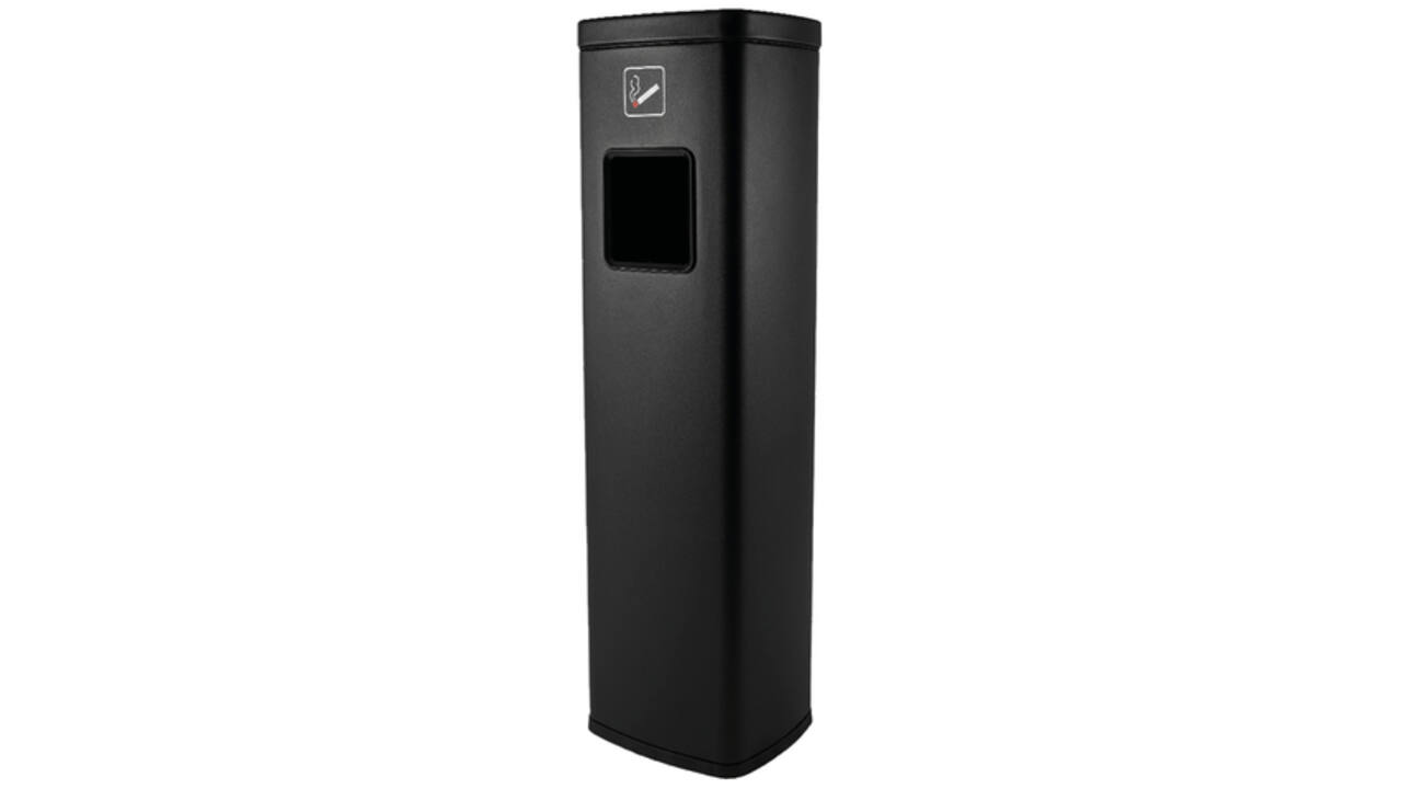 Afvalbak met asbak BRASQ 20 liter AT400 zwart