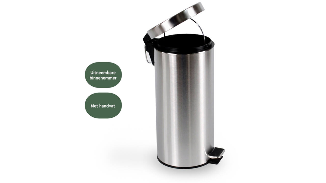 Pedaalemmer BRASQ 30 liter rvs
