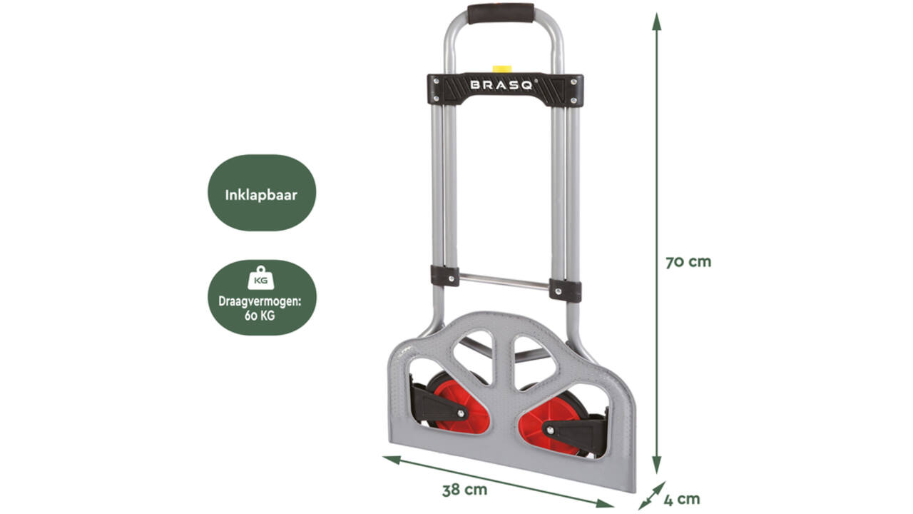 Steekwagen BRASQ Inklapbaar HT60 incl. bagagespin 60Kg