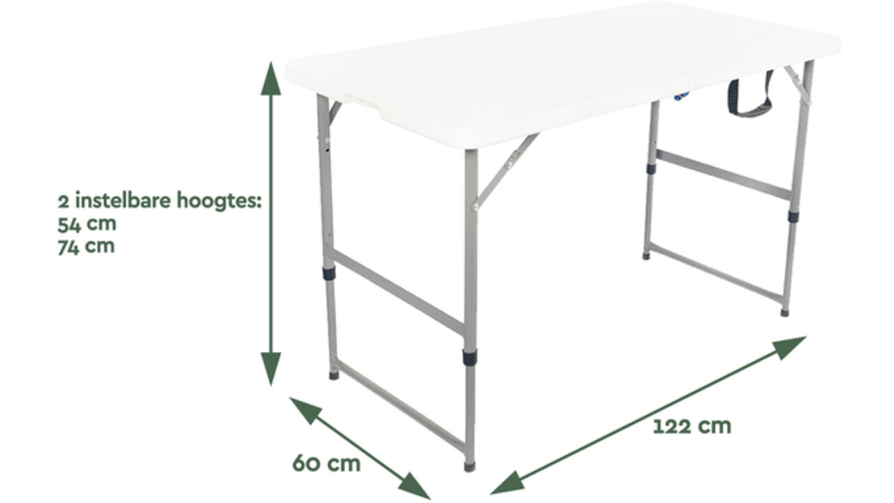 Vouwtafel BRASQ 120x60x74cm FC120 wit