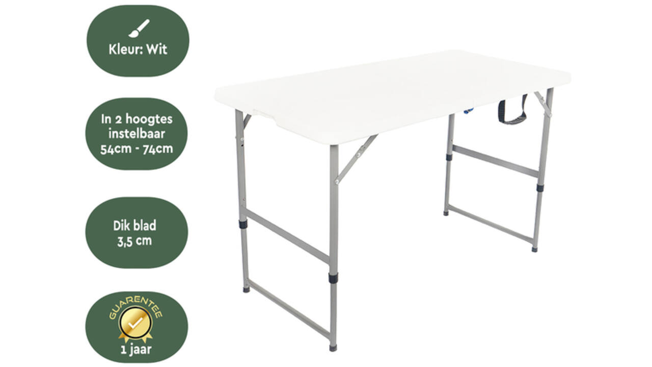 Vouwtafel BRASQ 120x60x74cm FC120 wit