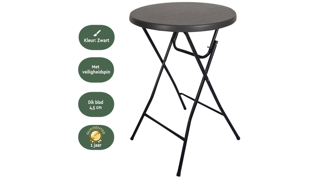 Statafel BRASQ 80cm BT100 zwart