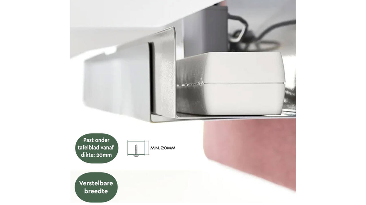 Kabelgoot BRASQ verstelbaar 75-150cm CT100 zilver