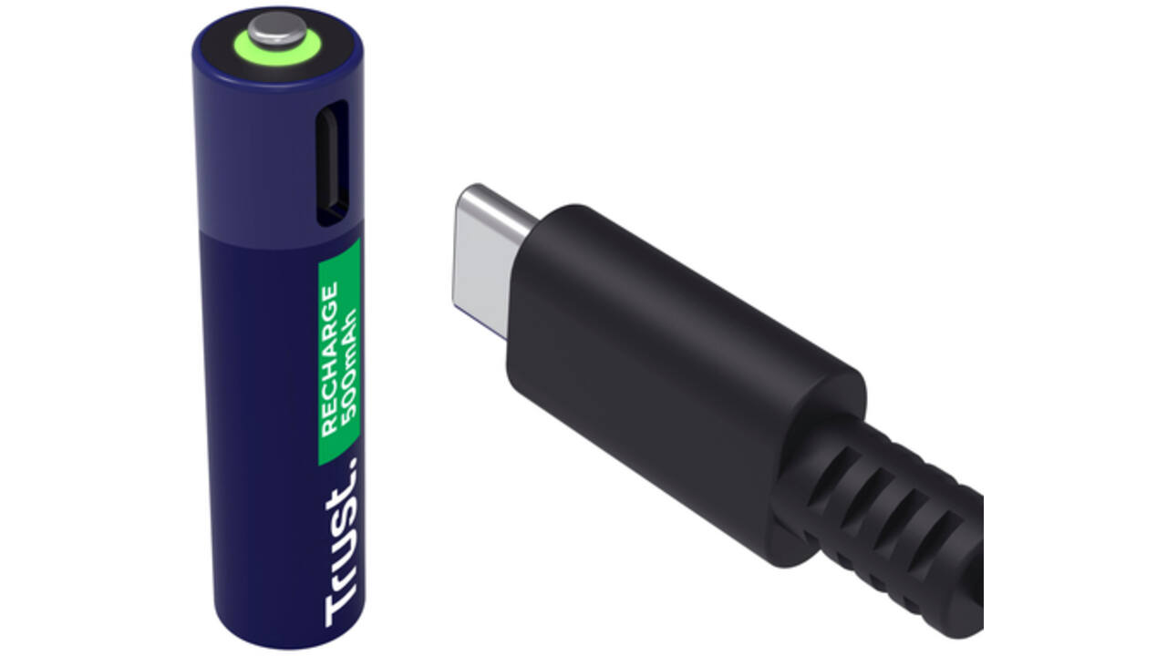 Batterij Trust USB-C oplaadbaar AAA 2 stuks