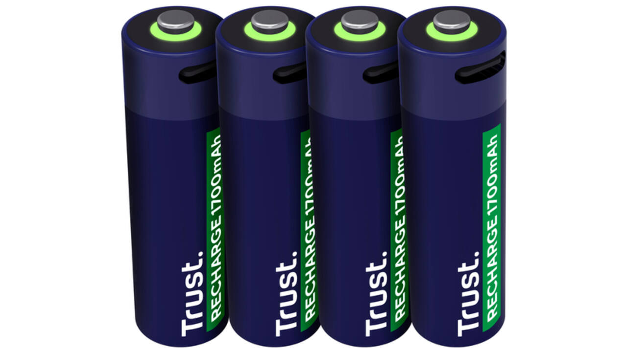 Batterij Trust USB-C oplaadbaar AA 4 stuks