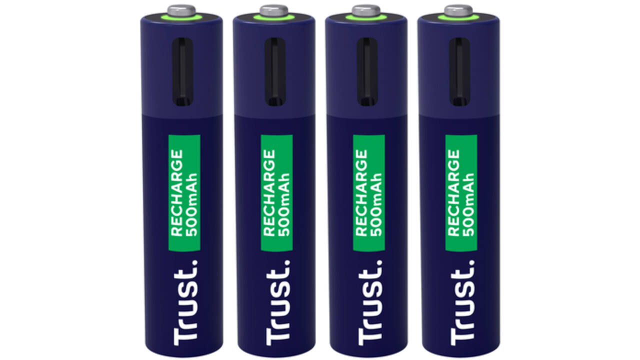 Batterij Trust USB-C oplaadbaar AAA 4 stuks
