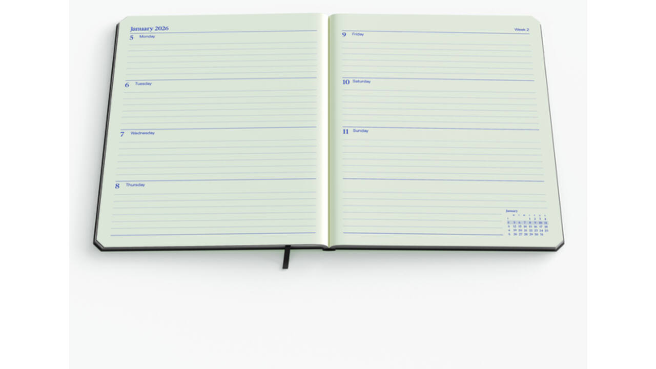 Agenda 2026 de KEMPEN Weekly Planner Large 7dagen/2pagina's assorti