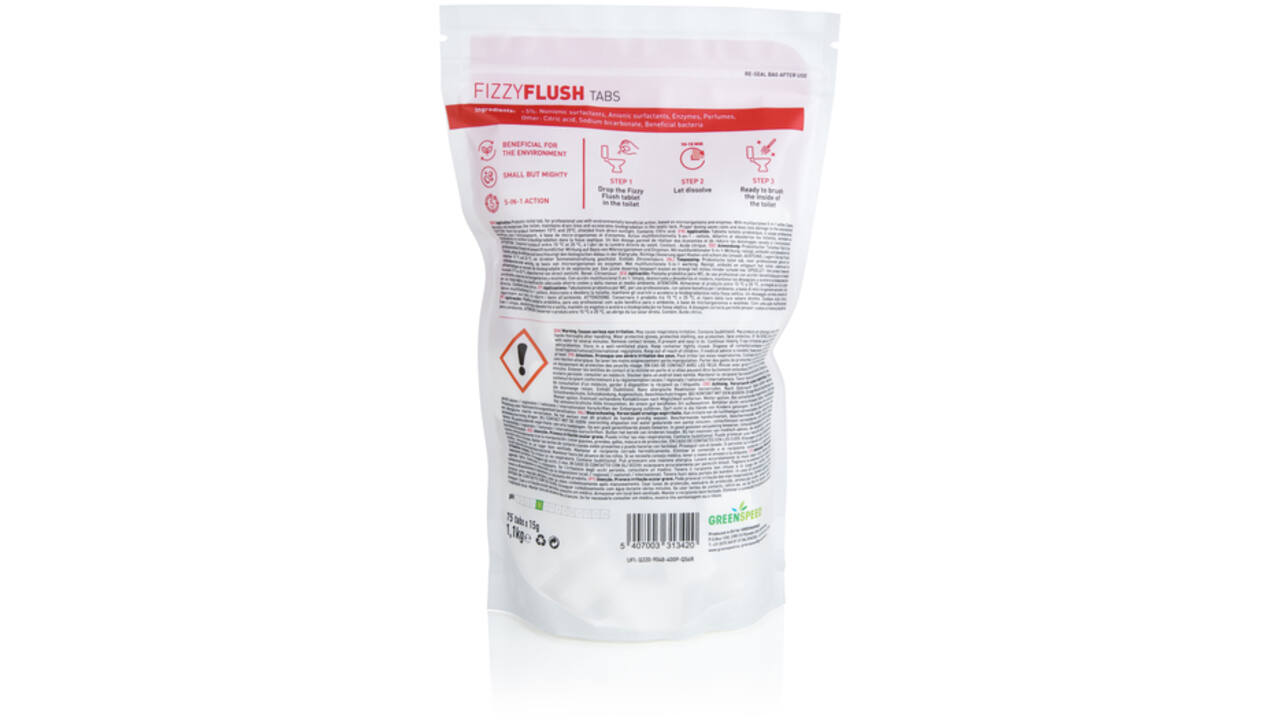 Toiletreinigingstablet Greenspeed Fizzy Flush 15g 75 stuks