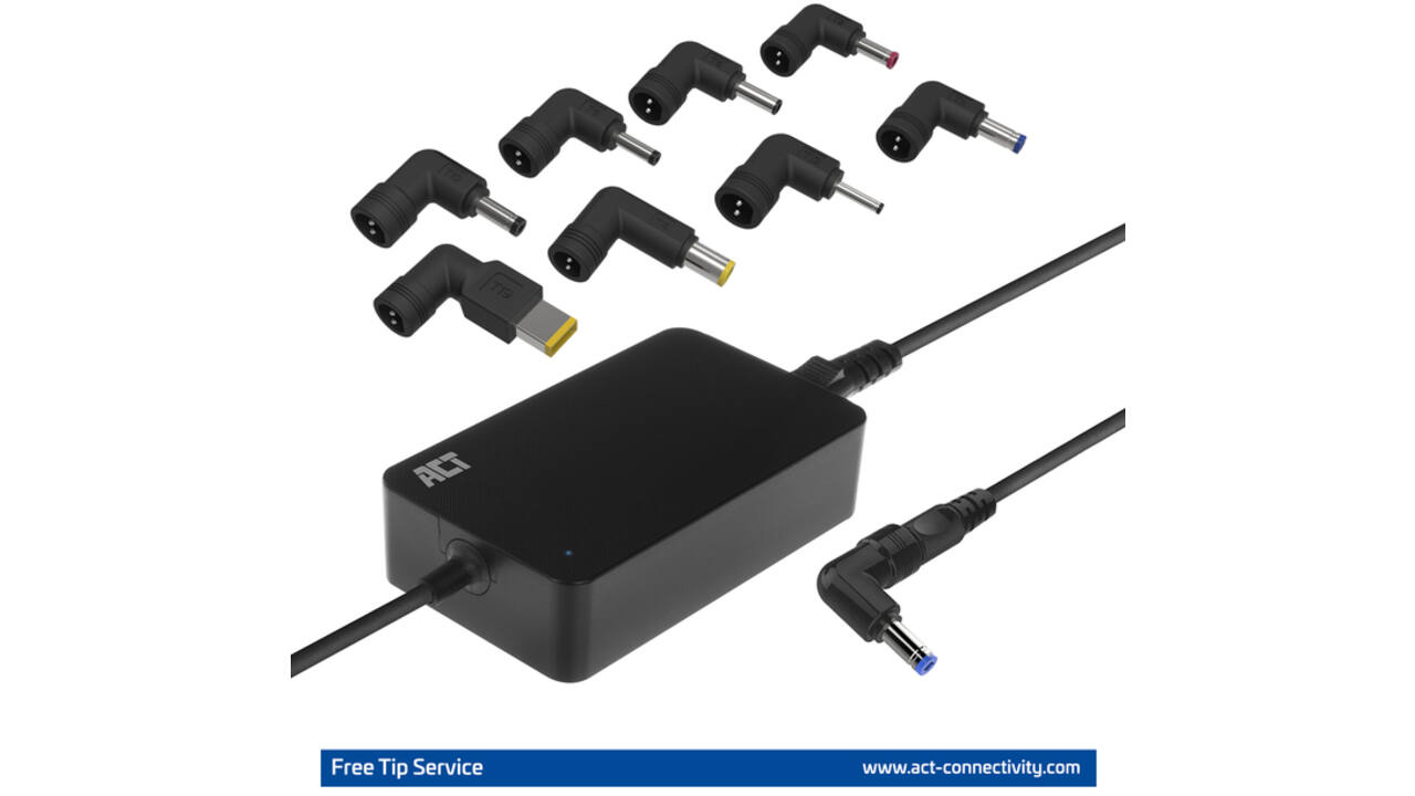 Laptop Oplader ACT Compact universeel 65W