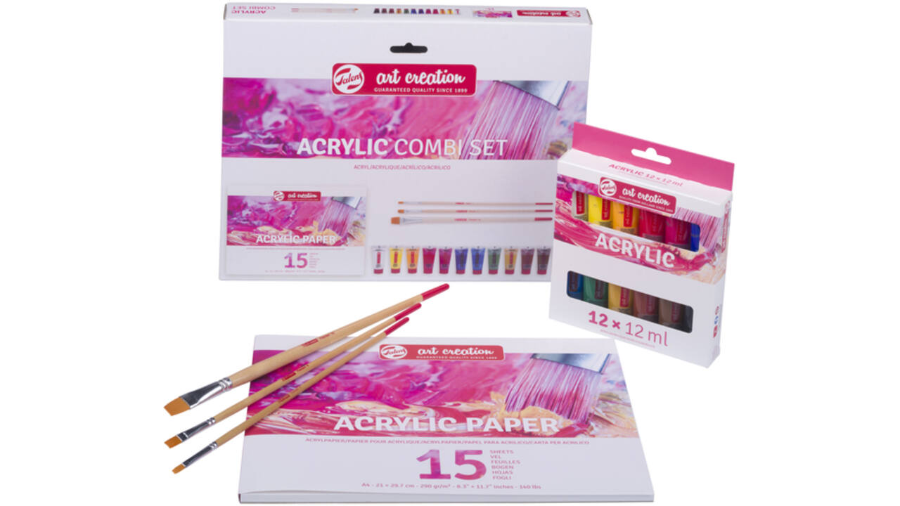 Schilderset Talens Art Creation acrylverf à 16-delig roze