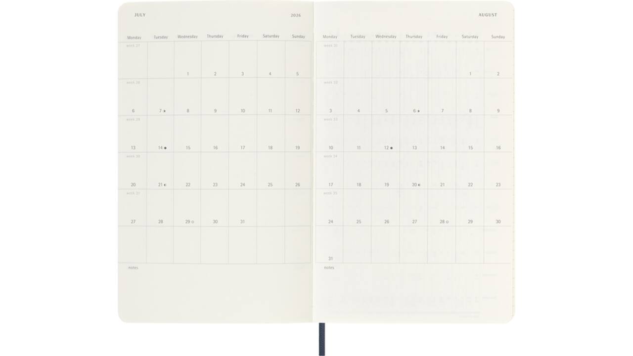 Agenda 2025/2026 Moleskine 18M Planner Weekly 7dagen/1pagina large sc sapphire blue