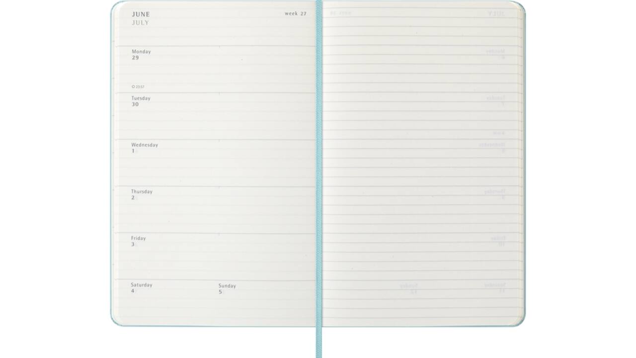 Agenda 2025/2026 Moleskine 18M Planner Weekly 7dagen/1pagina large hc aquamarine