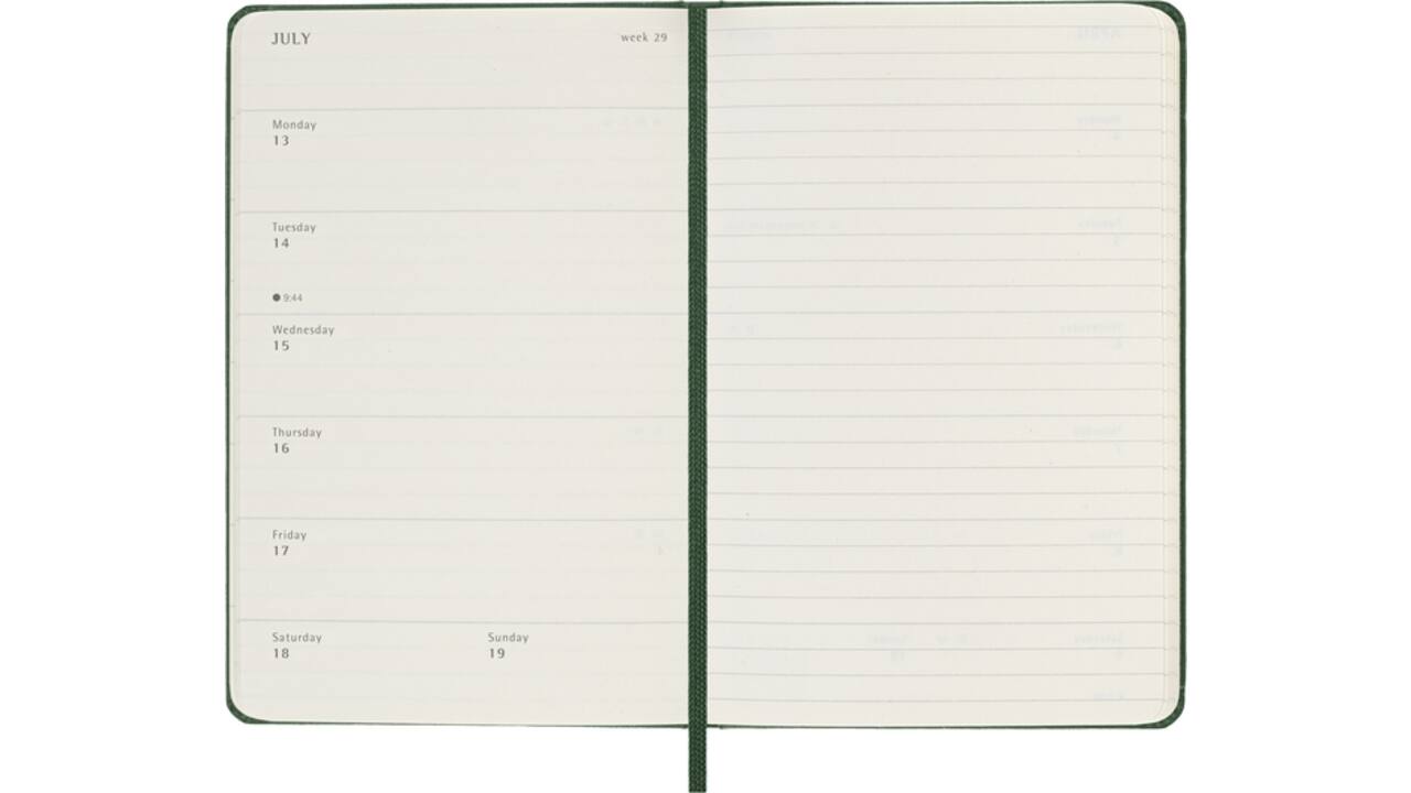 Agenda 2026 Moleskine 12M Planner Weekly 7dagen/1pagina pocket hc myrtle green