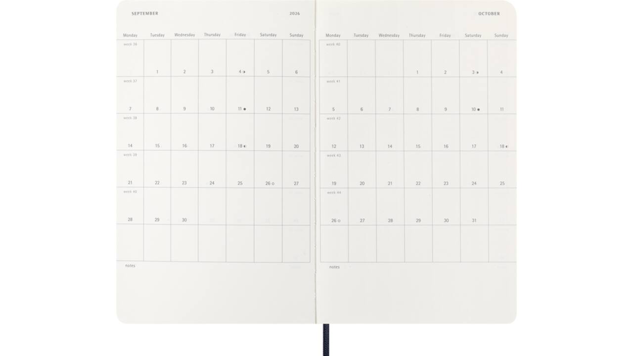 Agenda 2026 Moleskine 12M Planner Weekly 7dagen/1pagina large sc sapphire blue