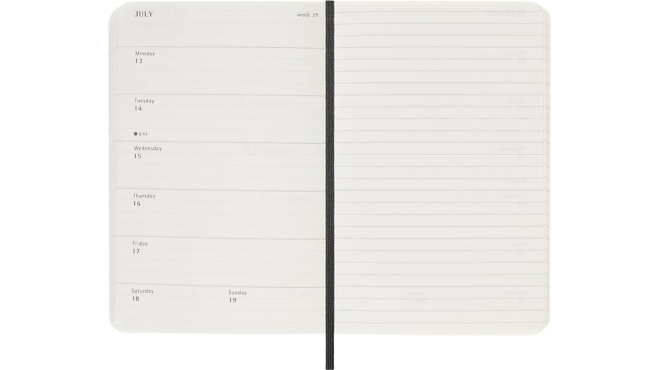 Agenda 2025/2026 Moleskine 18M Planner Weekly 7dagen/1pagina pocket sc black