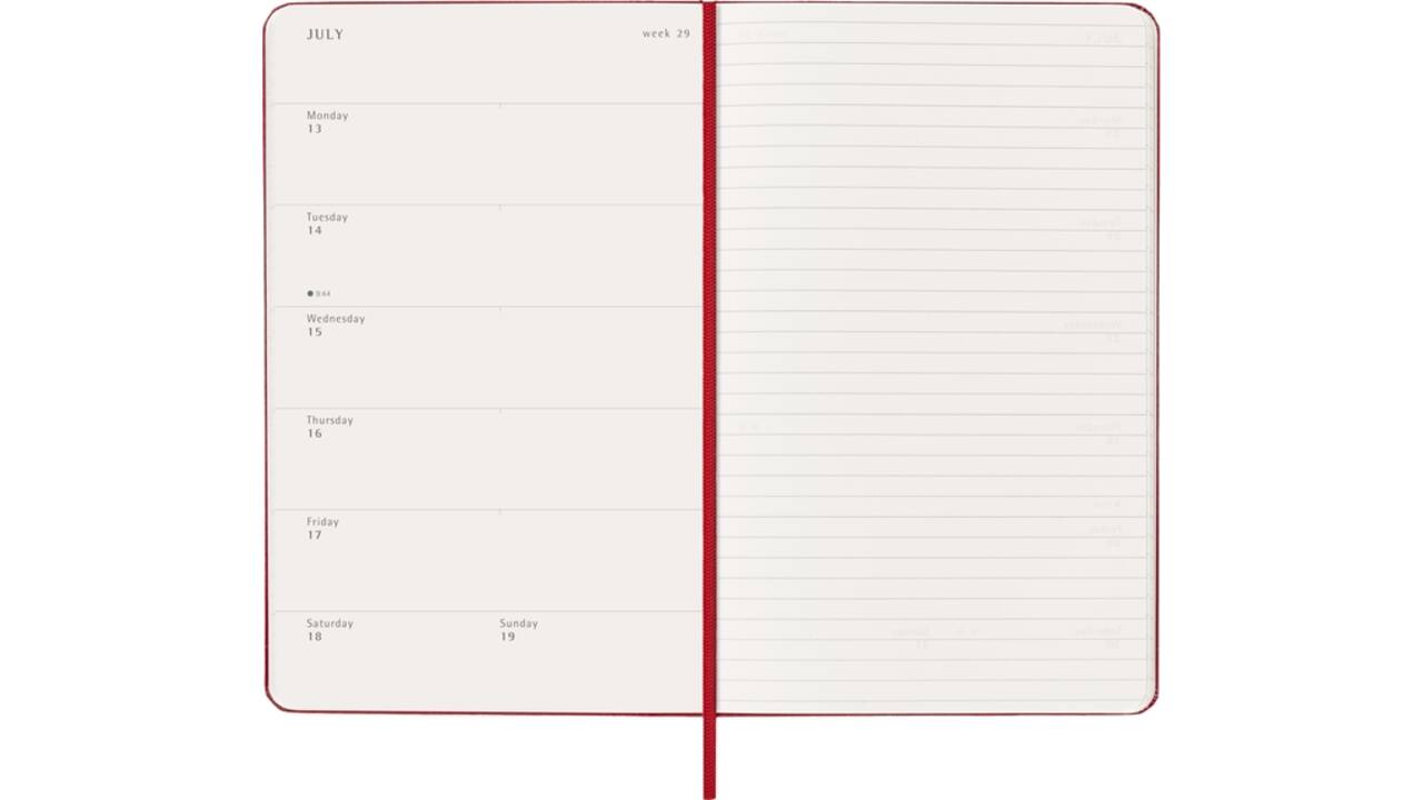 Agenda 2026 Moleskine 12M Planner Weekly 7dagen/1pagina large hc scarlet red