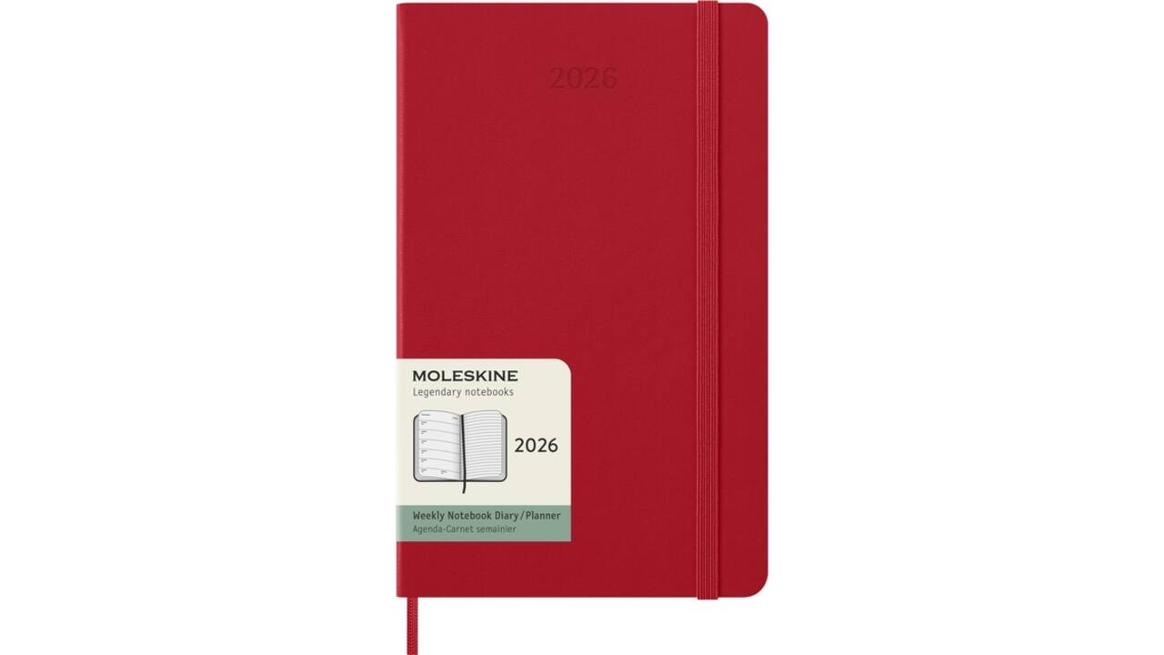 Agenda 2026 Moleskine 12M Planner Weekly 7dagen/1pagina large hc scarlet red